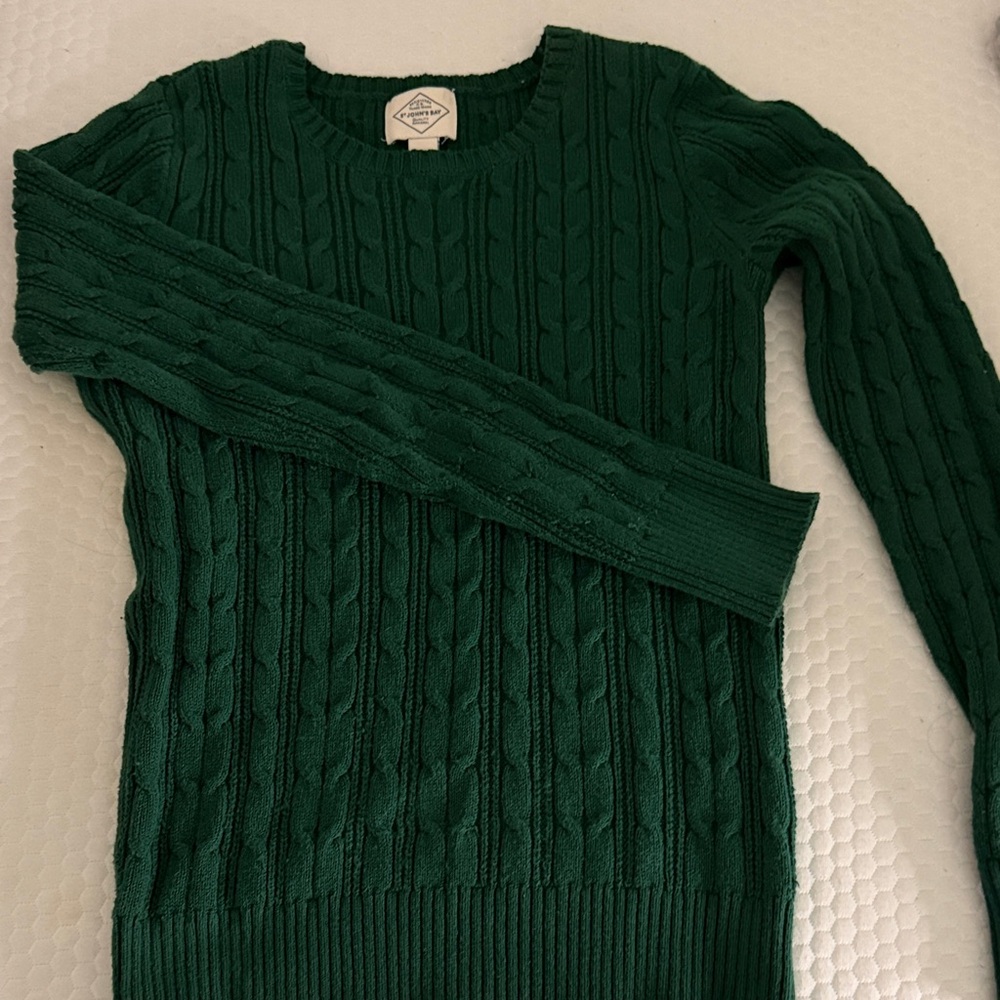 Green Cable Knit Sweater
